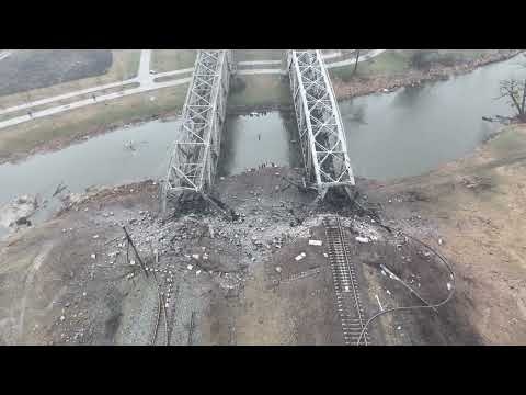 Железнодорожный мост Ирпень часть 2 03.04.2022 Аэрооблет