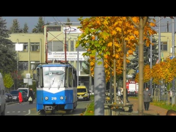 Очень приветливый водитель трамвая Tatra KT4SU №219 (маршрут №6). Винница. Осень. 11.11.2020. FHD.
